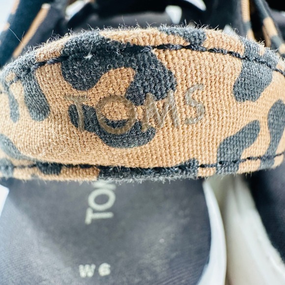 TOMS Leopard Print Platform Sandals Lug Sole Strappy Slides Women's Size 6 - Picture 5 of 9